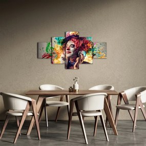 Obraz - Artystka ze słuchawkami (125x70 cm)