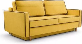 Kanapa Latina 3-osobowa z funkcją spania i pojemnikiem – welurowa sofa DL 190x152, styl skandynawski