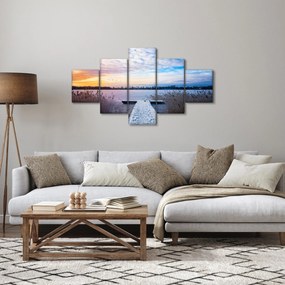 Obraz - Zamarznięte jezioro, Ełk, Mazury, Polska (125x70 cm)