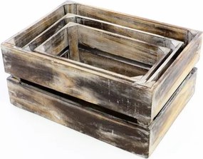 Drewniane pudełko VINTAGE DIVERO brązowe - 51 x 36 x 23 cm