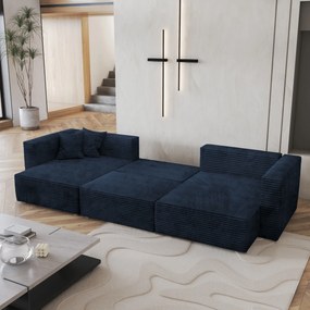 Masseno Narożnik SARMO z funkcją spania i pojemnikiem na pościel Narozniki U, Rozkładana sofa - Niebieski, TILIA 77