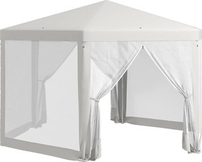 Outsunny Pawilon Ogrodowy, 6-Kątny, Moskitiery, Stelaż Metalowy, 3,94x3,412x2,5m, Kremowy