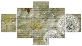 Obraz - Dmuchawce unoszone wiatrem (125x70 cm)