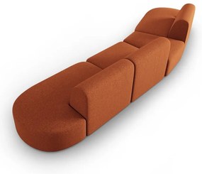Sofa z tkaniny szenilowej lewostronna w kolorze terakoty 428 cm Paolo – Milo Casa
