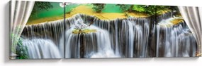 Obraz - Widok magicznych wodospadów (170x50 cm)