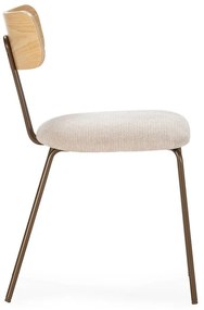 Beżowe/w naturalnym kolorze tapicerowane krzesło Olimpia – MOME