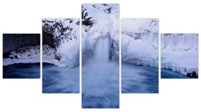 Obraz wodospadu zimą (125x70 cm)