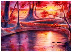 Obraz na szkle magicznego lasu (70x50 cm)