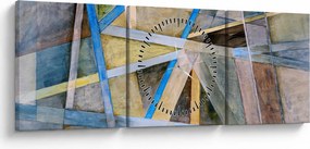 Obraz - Abstrakcja (z zegarem) (90x30 cm)