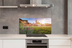 Panel szklany do Kuchni Wschód Słońca nad Niemiecką Rzeką