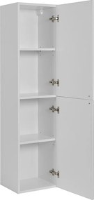 Szafka łazienkowa biała, 35 x 136 x 27 cm, uchwyt srebrny