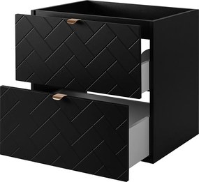 Meble łazienkowe, Czarny Mat, 60 x 57 x 46 cm, uchwyty złote