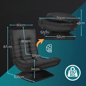 Leżanka ABERDEEN, 87x60x105cm, czarna Casaria