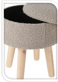 Taboret z siedziskiem teddy, sosnowe nogi, wys. 34 cm