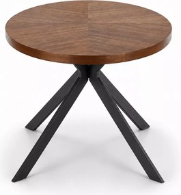 Nowoczesny owalny stół Verano 170x90 cm - blat z okleiny naturalnej w kolorze orzechowym, nogi czarne metalowe