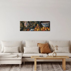 Obraz - Paul Cézanne, Still Life with Apples and Peaches, reprodukcje (z zegarem) (90x30 cm)
