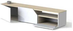 Biała szafka pod TV w dekorze dębu 180x38 cm Verone – TemaHome