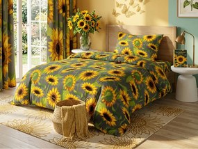 PrzytulneMieszkanie.pl PrzytulneMieszkanie.pl Pościel bawełniana SUNFLOWER szara Rozmiar pościeli: 70 x 90 cm | 140 x 200 cm