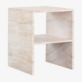 Stolik Boczny Z Cementu Imitującego Trawertyn Galia Look Travertino - Sklum