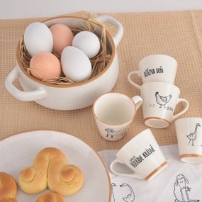 Kremowe ceramiczne miski zestaw 4 szt. 850 ml Statek – Orion