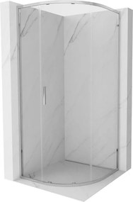 Mexen Exo kabina prysznicowa półokrągła rozsuwana 70 x 70 cm, transparent, chrom - 8131-070-070-01-00