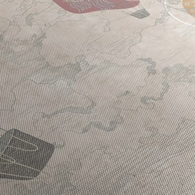 Obraz - Balony nad miastem, ciepłe odcienie (170x50 cm)