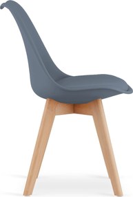 PROMOCJA Ciemnoszare krzesło BALI MARK z bukowymi nogami II gatunek