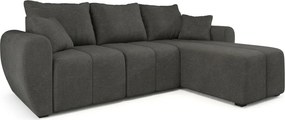 Rozkładana narożna sofa SEVIO 246x145 cm, ciemnoszara, uniwersalna + 2 poduszki GRATIS