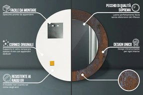 Metaliczny rustykalny Lustro dekoracyjne okrągłe