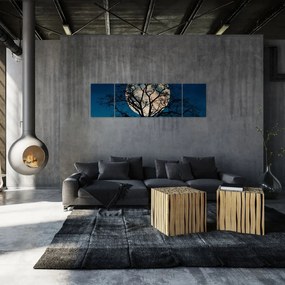 Obraz drzewa z pełnią księżyca (170x50 cm)