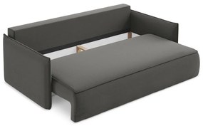 Ciemnoszara aksamitna rozkładana/ze schowkiem sofa 225 cm Hula – Makamii