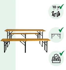 Jurhan Składany zestaw piwny MAXI, 220cm, naturalny brąz