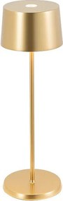 Lampa stołowa LED Zafferano Olivia Pro, żółte złoto, ładowalna i ściemnialna - 2200-2700-3000K, 9 godzin przy maksymalnej mocy