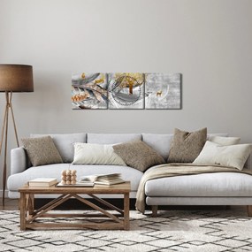 Obraz - Kolaż (z zegarem) (90x30 cm)
