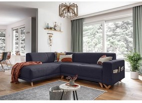 Antracytowy rozkładany/ze schowkiem narożnik (lewostronny/w kształcie litery L) Classy Sophie – Miuform