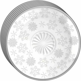 Altom Zestaw 6 szklanych talerzyków deserowychSnowflakes 17,5 cm