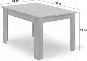 PROMOCJA Biały stół jadalny z blatem w dekorze dąb sonoma MADO 120x80 II. gatunek