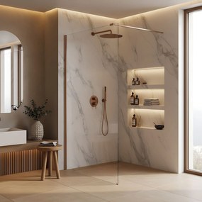 Kabina prysznicowa Walk-In Rea Flexi Transparent / Brush Copper 130