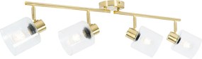 Plafon z reflektorami złoty ze szkłem 4-punktowy regulowany - Laura