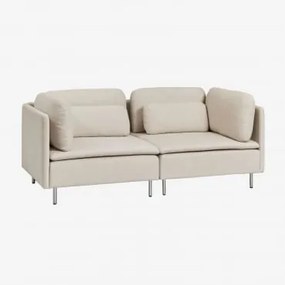 Sofa Modułowy 2-częściowy Z Tkaniny Oriol Tkaniny Beżowy Krem - Sklum