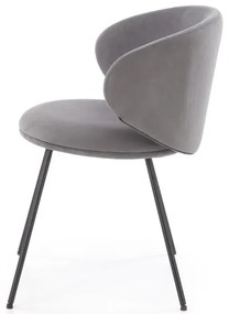 Krzesło tapicerowane K587 VELVET szare  HALMAR