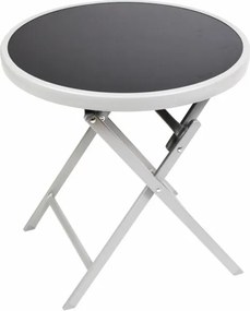 Stolik bistro ogrodowy, składany, Ø 45 cm czarny ciemny