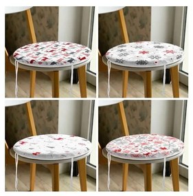 Poduszki na krzesła ze świątecznym motywem zestaw 4 szt. ø 40 cm Snowflakes – Mila Home