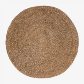 Dywan Okrągły Ø145 Cm Z Naturalnego Juty Drak Yute - Sklum