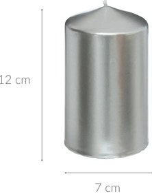 Świeca walec, błyszcząca, 12 cm