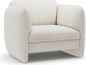 Kremowy fotel z tkaniny szenilowej Georgia – Micadoni