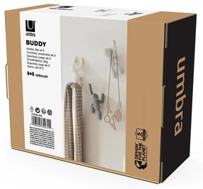 Ścienne plastikowe haczyki zestaw 3 szt. Buddy – Umbra