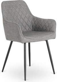 Krzesło Tapicerowane do Jadalni BRESSO 2 Szare Nowoczesne Loft