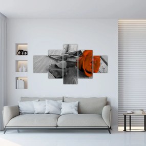 Obraz - Pomarańczowa róża (125x70 cm)
