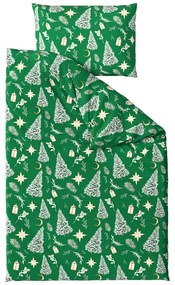 PrzytulneMieszkanie.pl PrzytulneMieszkanie.pl Pościel z mikrofibry GREEN CHRISTMAS zielone Rozmiar pościeli: 2 szt 70 x 90 cm | 200 x 220 cm